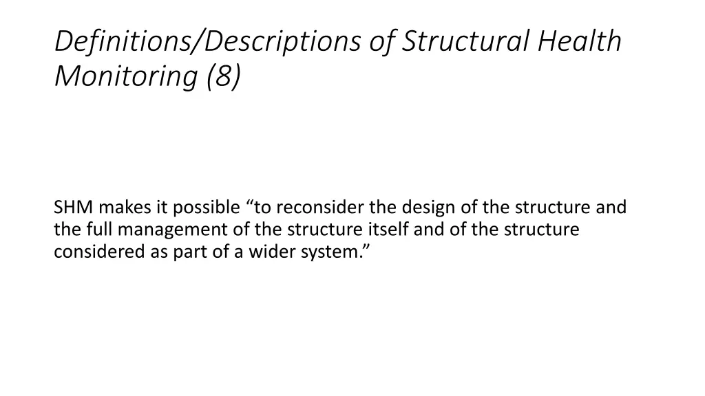 definitions descriptions of structural health 7