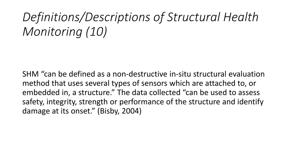 definitions descriptions of structural health 9