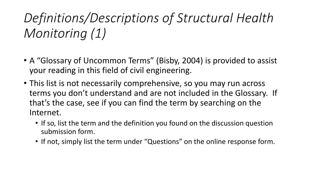 definitions descriptions of structural health