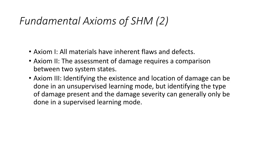 fundamental axioms of shm 2