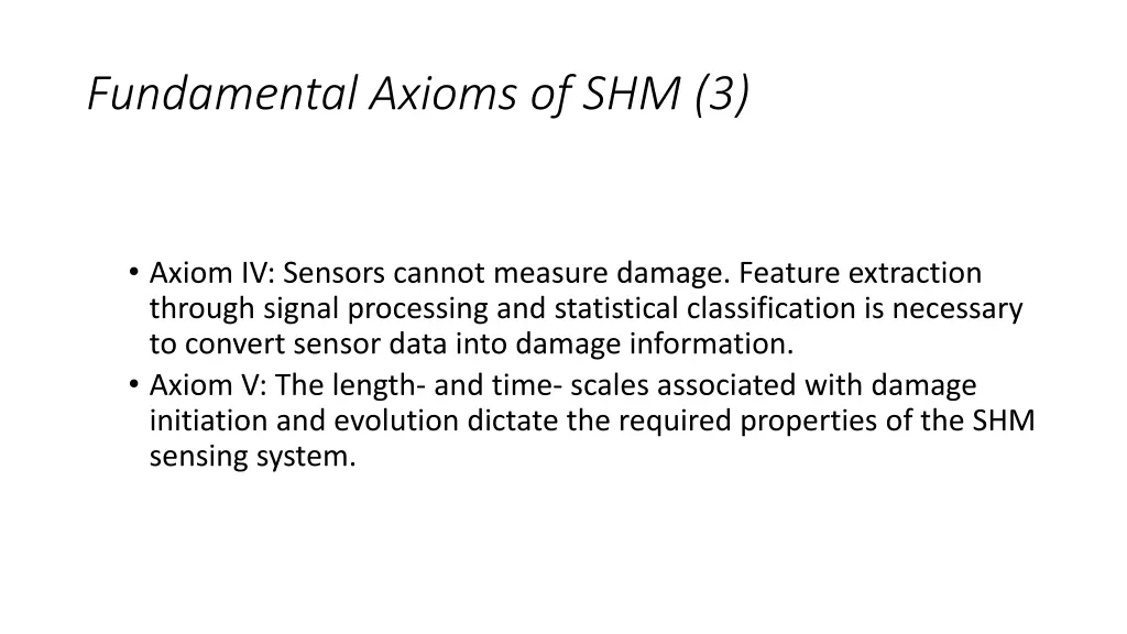 fundamental axioms of shm 3