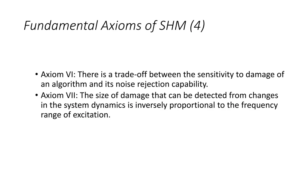 fundamental axioms of shm 4