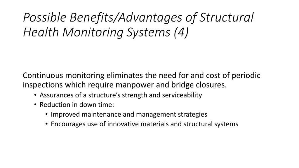 possible benefits advantages of structural health 3