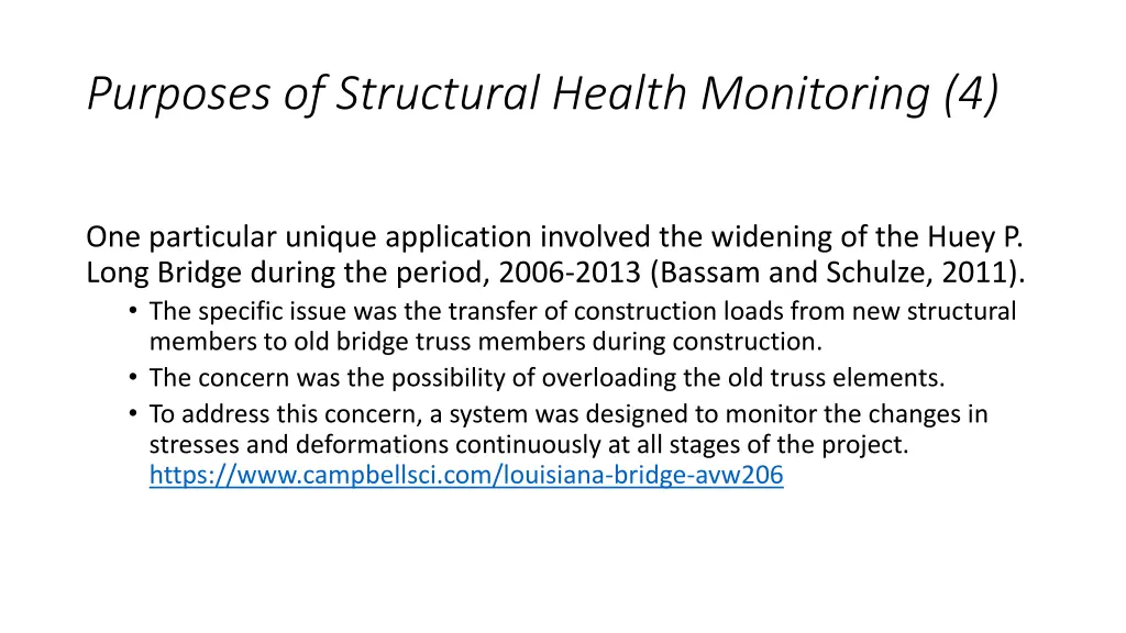 purposes of structural health monitoring 4
