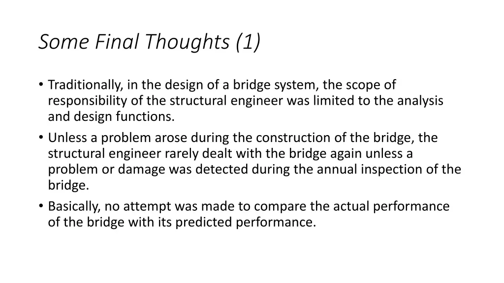 some final thoughts 1
