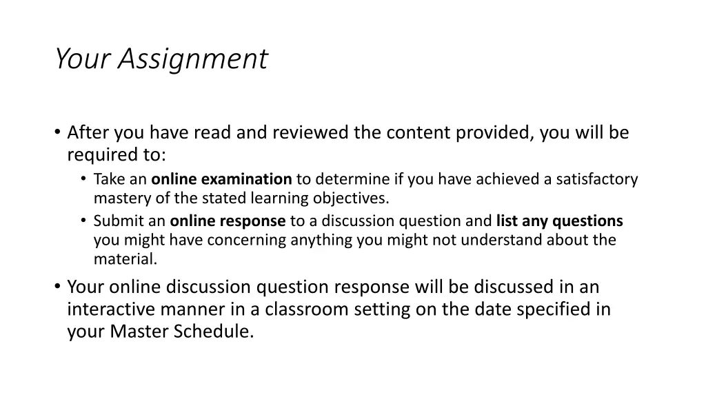 your assignment