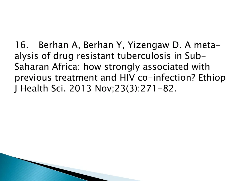 16 alysis of drug resistant tuberculosis