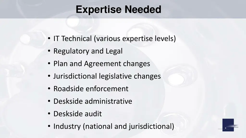 expertise needed