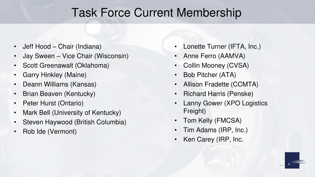 task force current membership