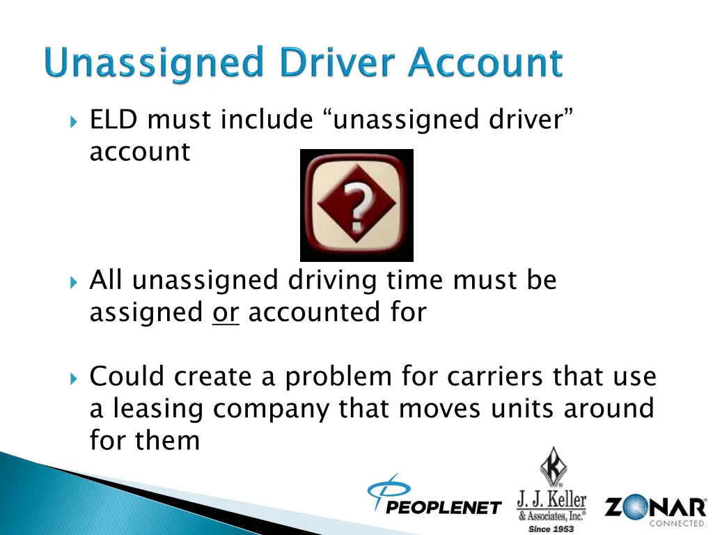 eld must include unassigned driver account
