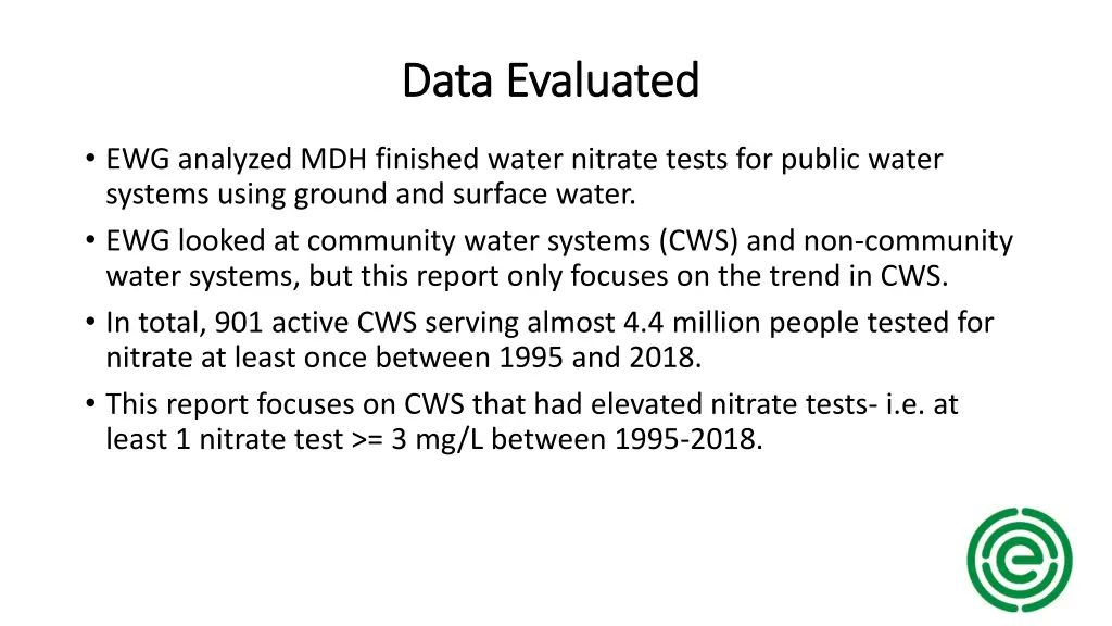data evaluated data evaluated