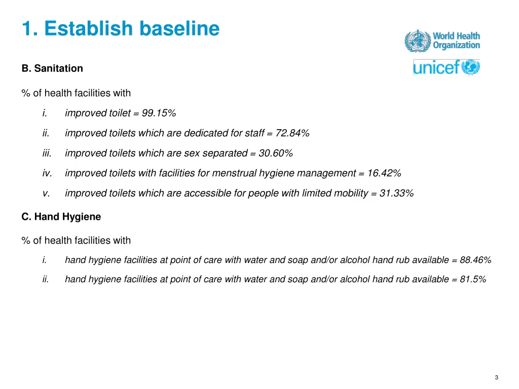 1 establish baseline 1
