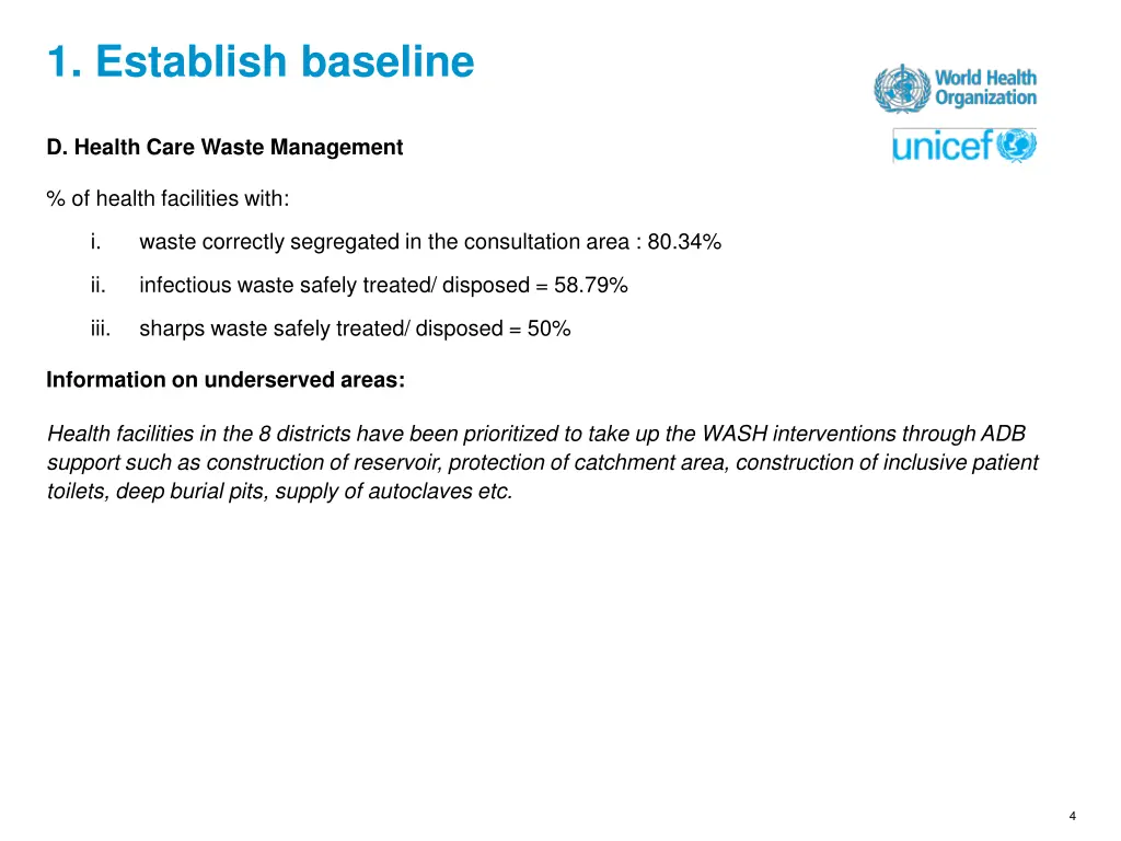 1 establish baseline 2