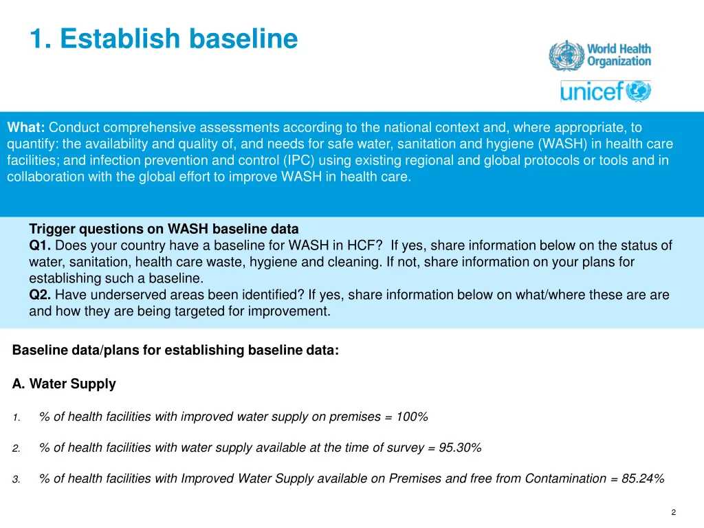 1 establish baseline