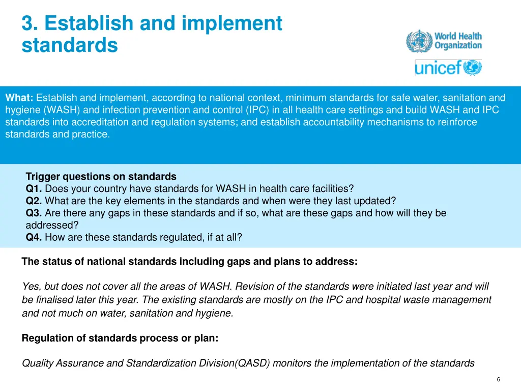 3 establish and implement standards