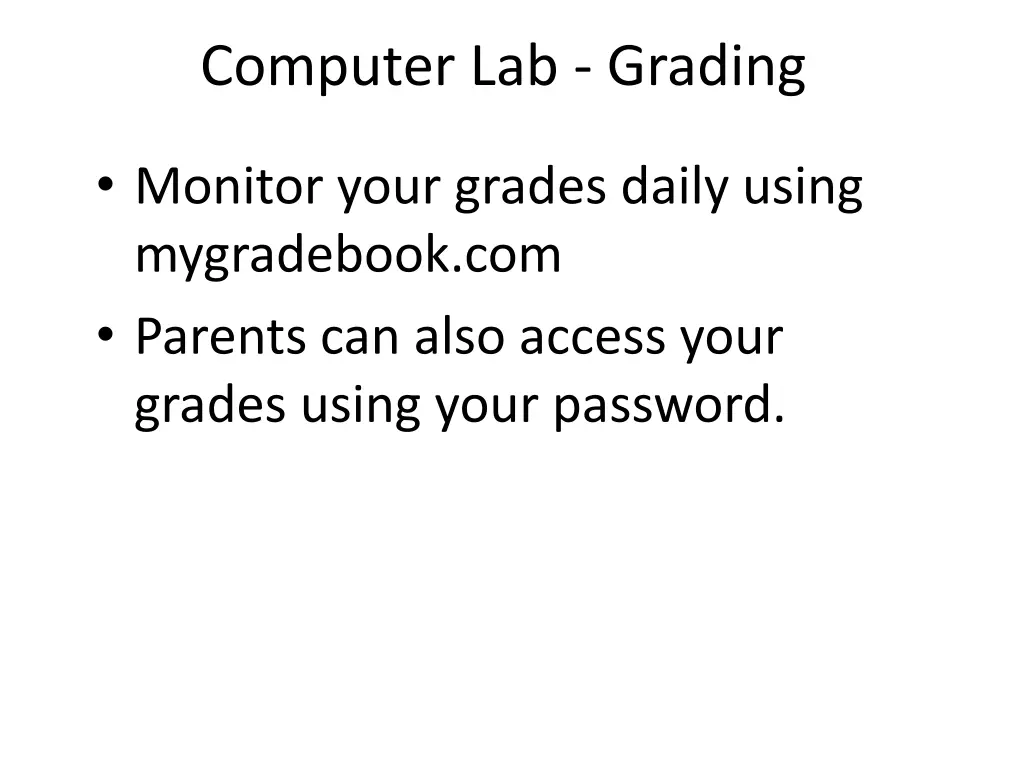 computer lab grading 1