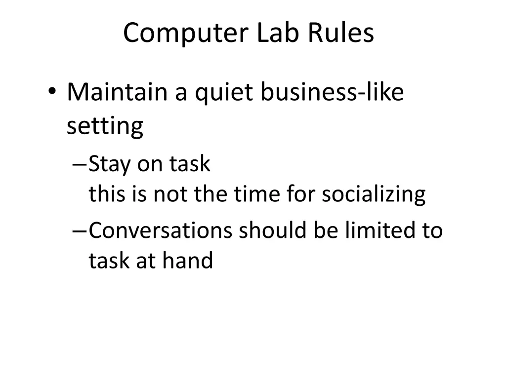 computer lab rules 2