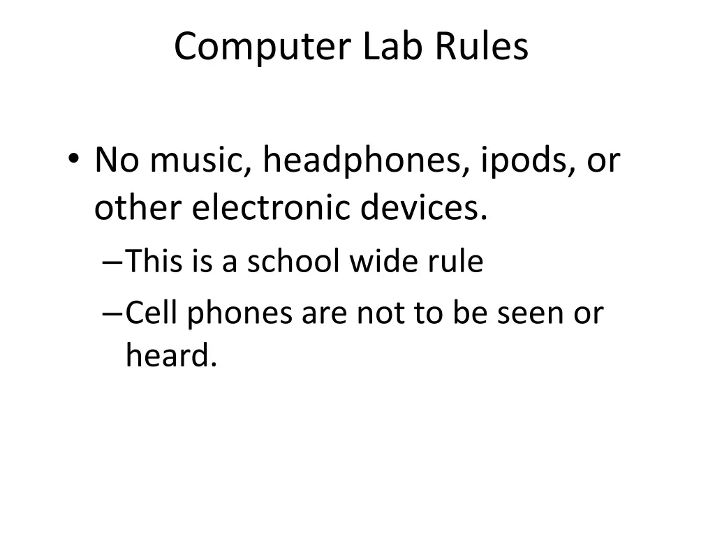 computer lab rules 5