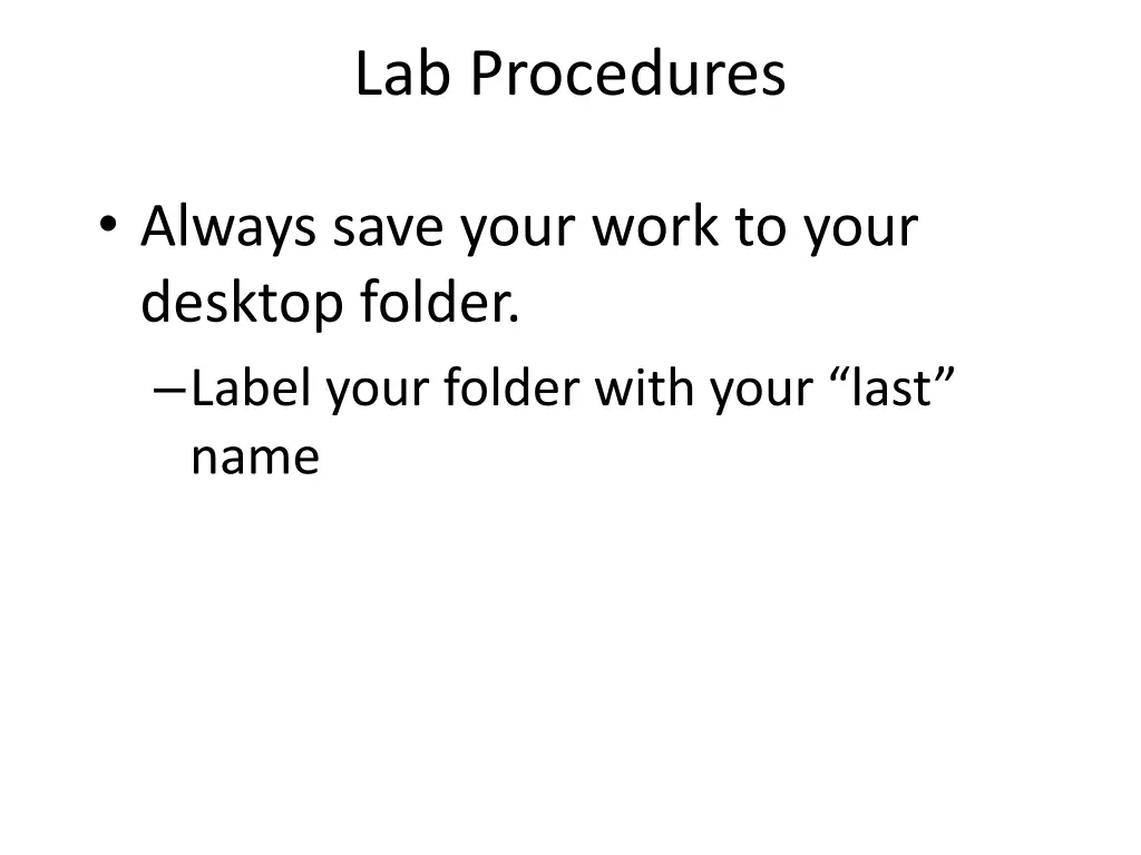 lab procedures 3