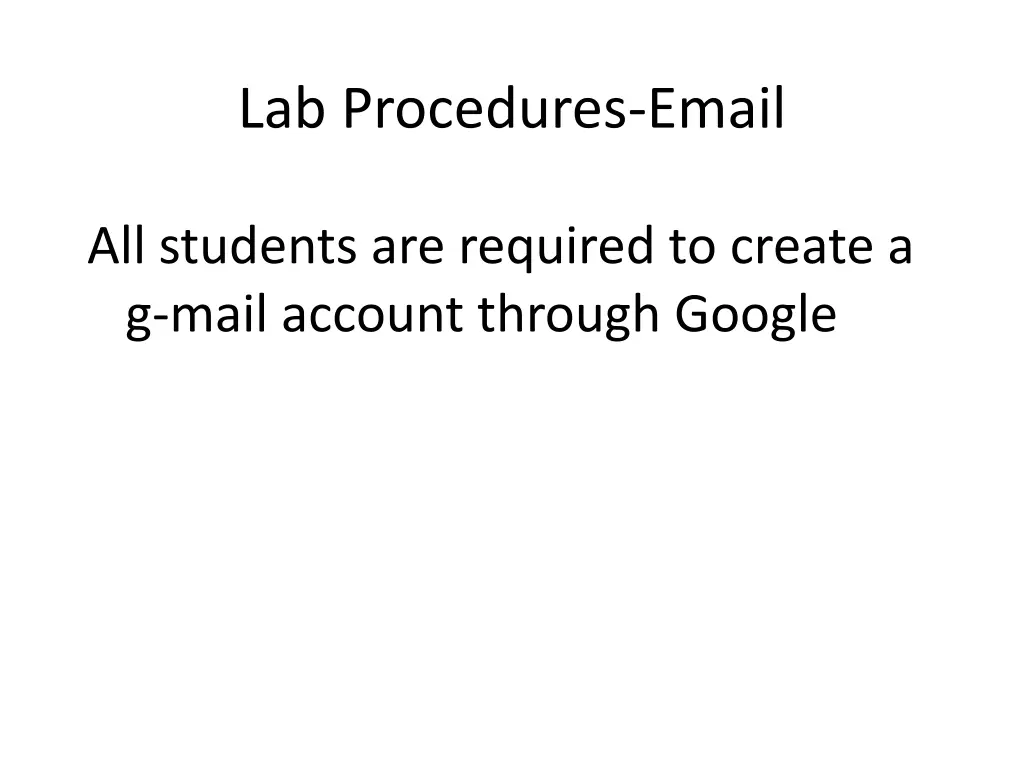 lab procedures email
