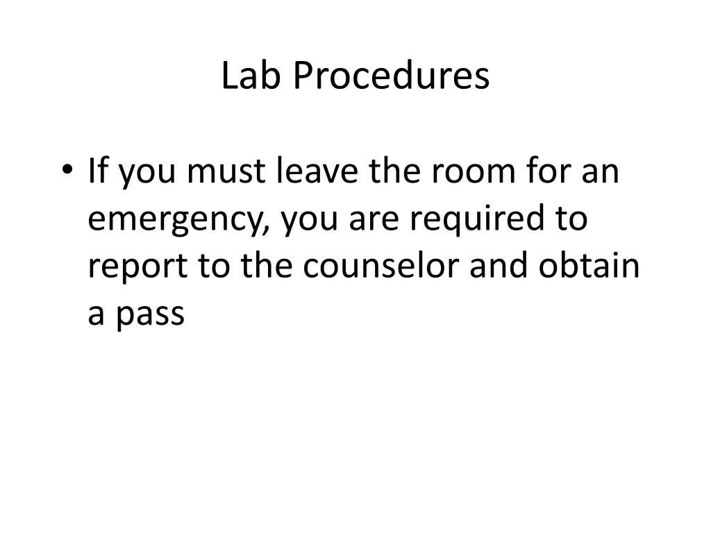 lab procedures