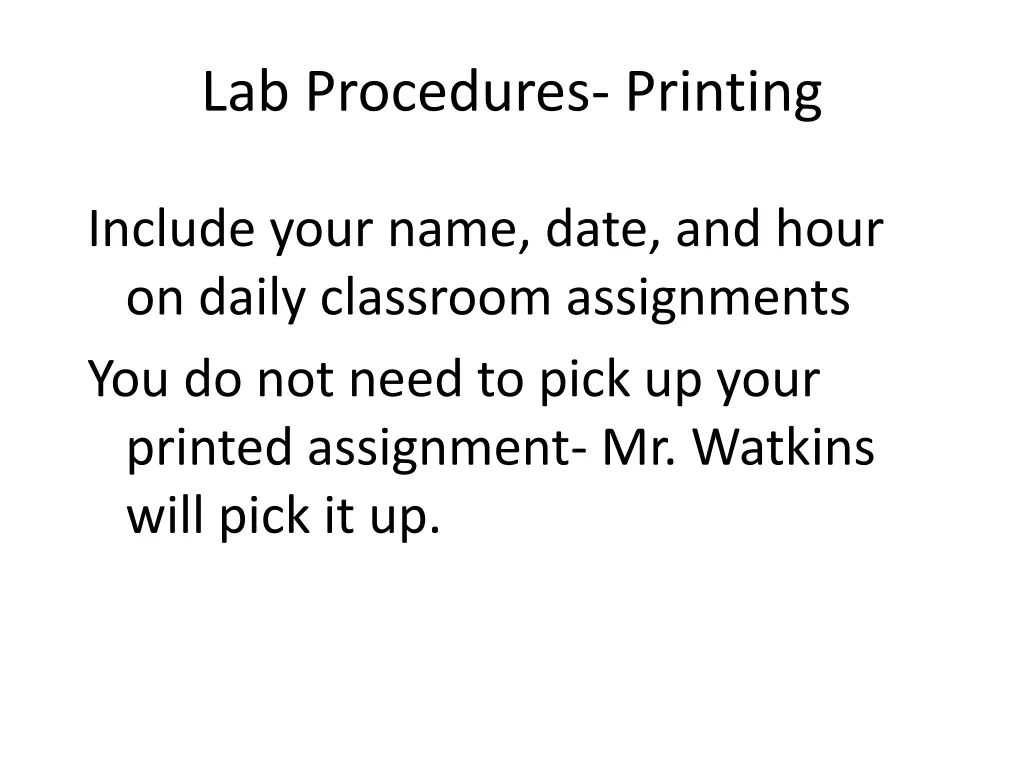 lab procedures printing 1