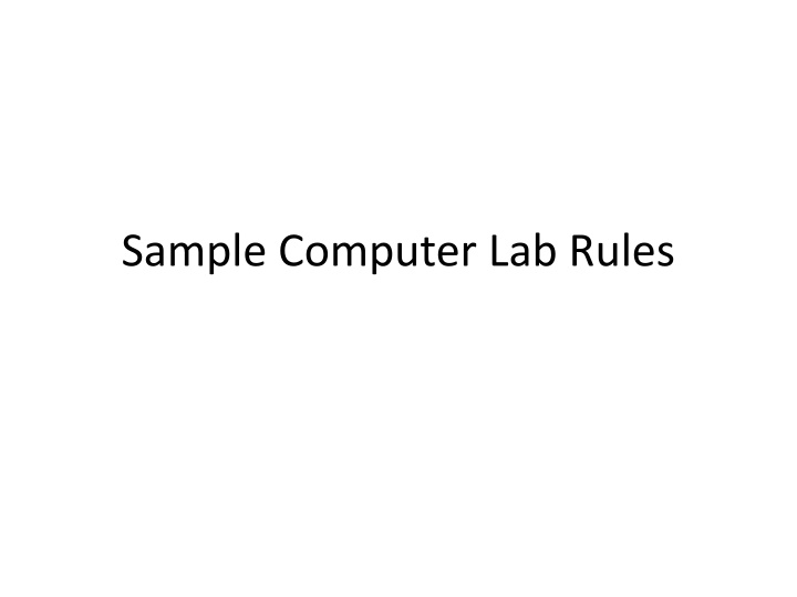sample computer lab rules