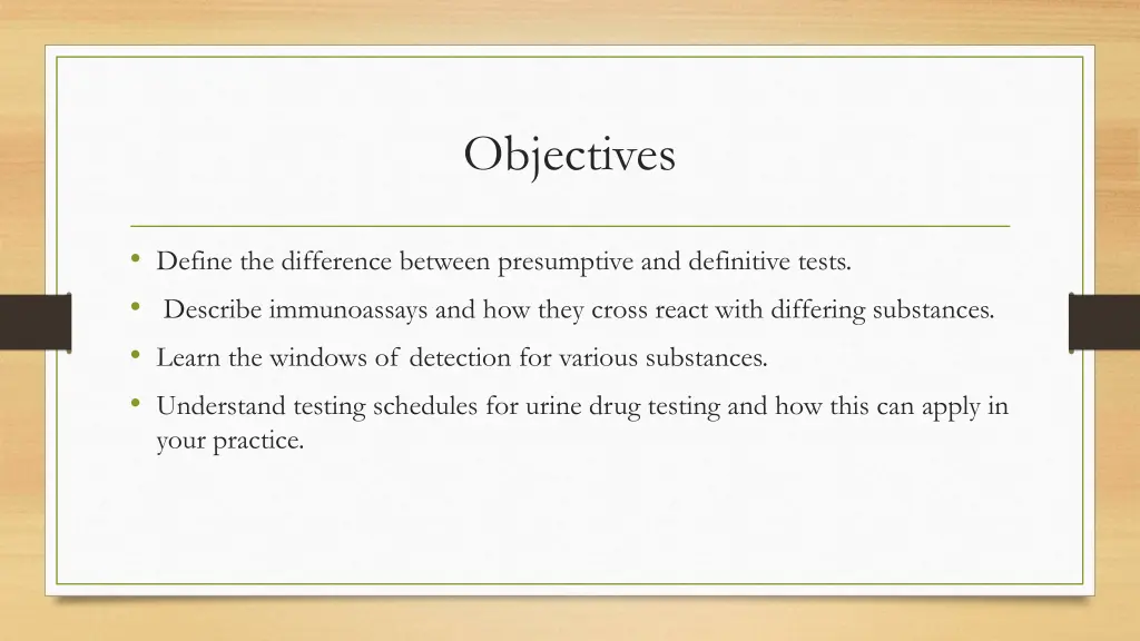 objectives