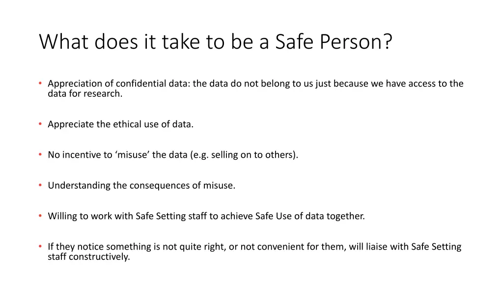 what does it take to be a safe person