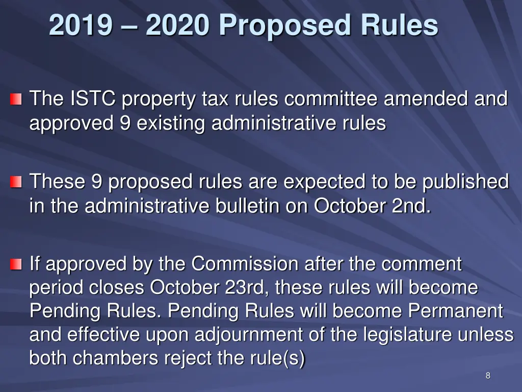2019 2020 proposed rules