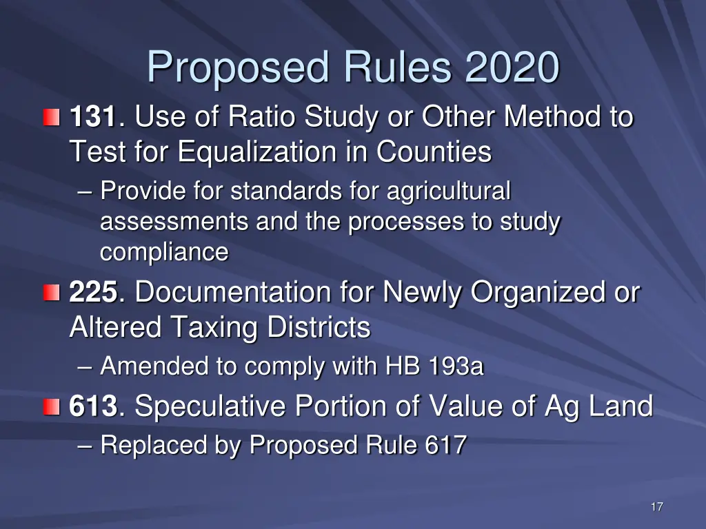 proposed rules 2020 131 use of ratio study