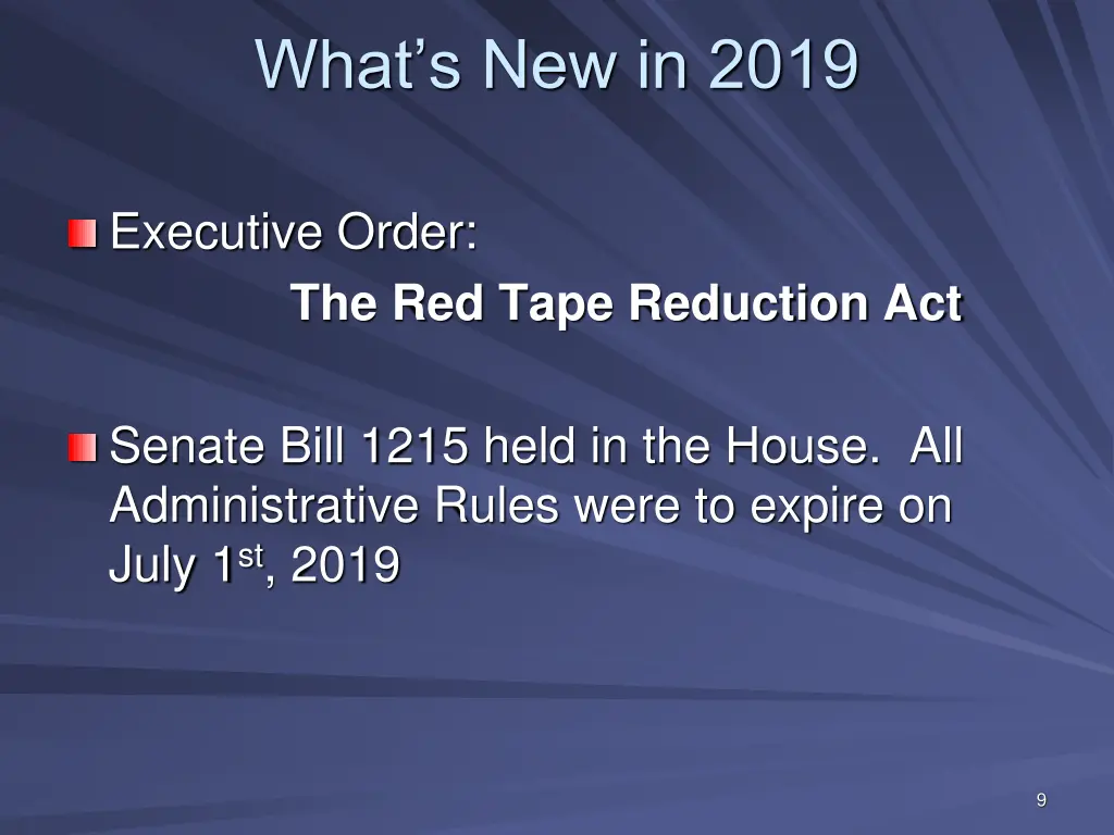 what s new in 2019 executive order the red tape