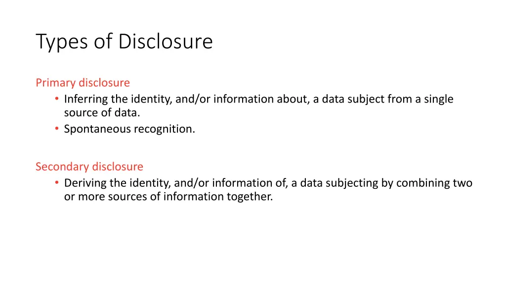 types of disclosure