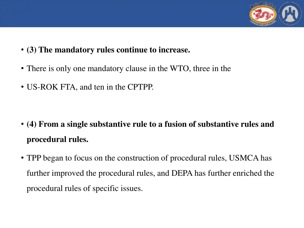 3 the mandatory rules continue to increase
