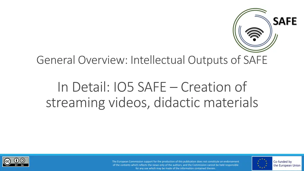 general overview intellectualoutputs of safe 1