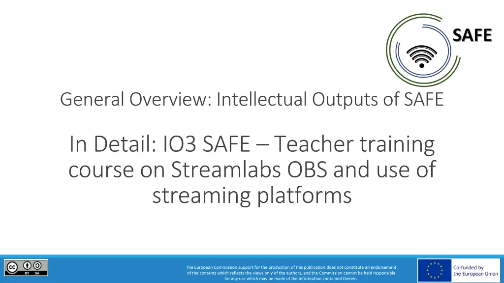 general overview intellectualoutputs ofsafe