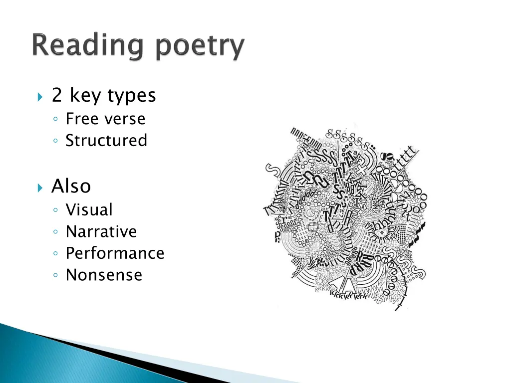 2 key types free verse structured