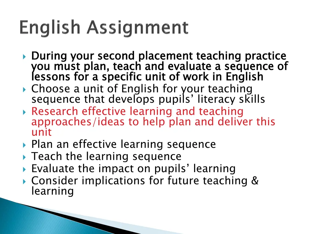 during your second placement teaching practice