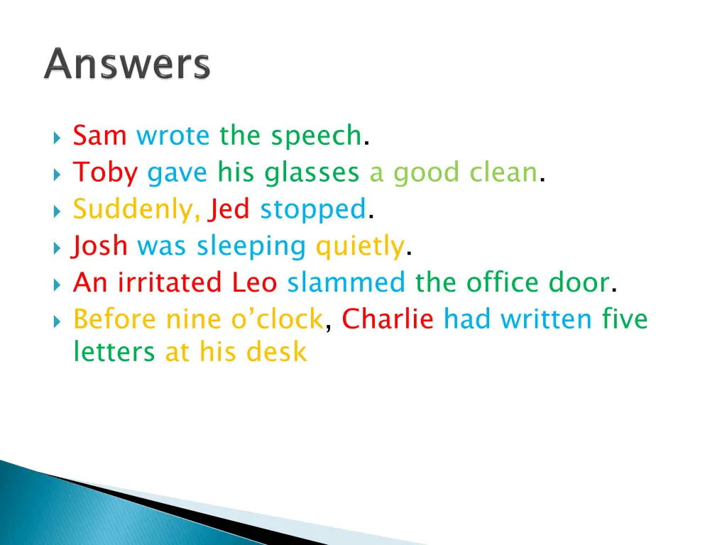 sam wrote the speech toby gave his glasses a good 1