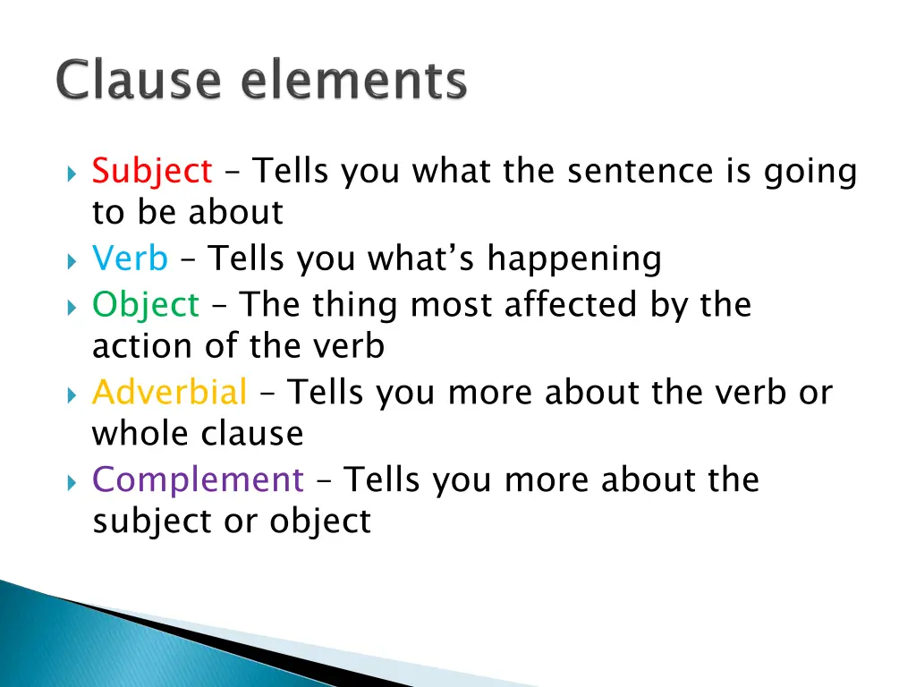 subject tells you what the sentence is going
