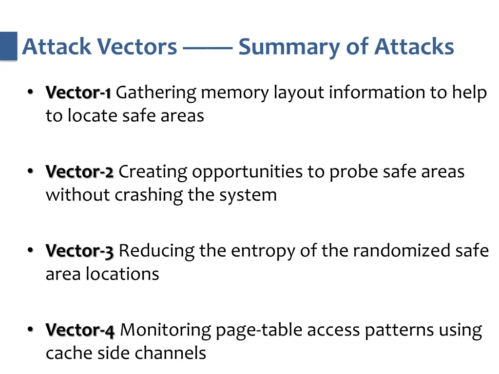 attack vectors summary of attacks