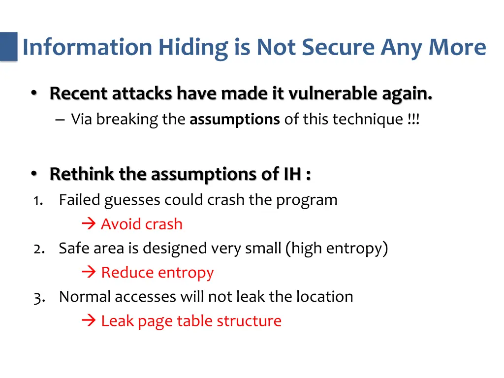 information hiding is not secure any more