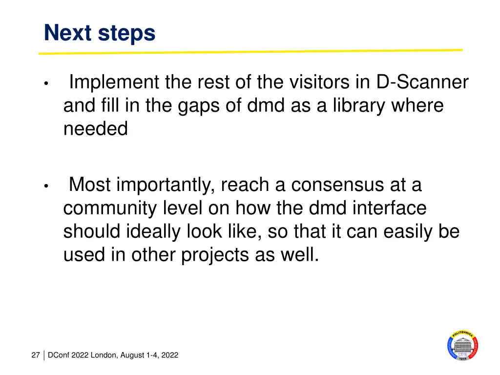 next steps