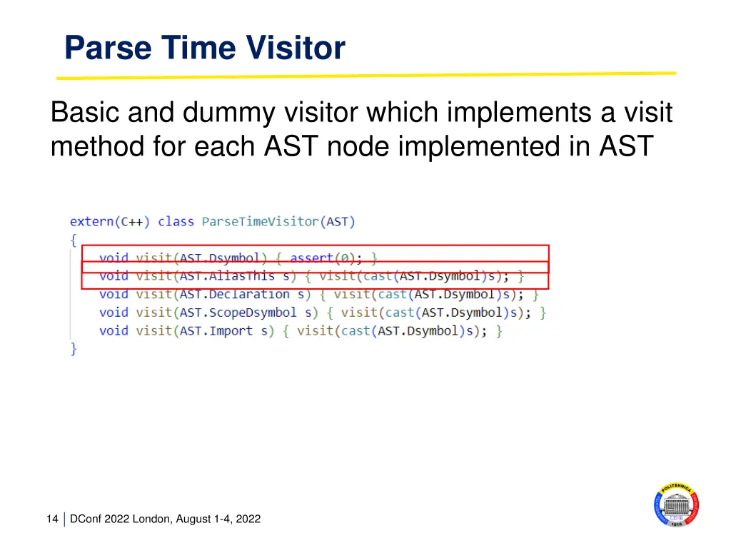 parse time visitor