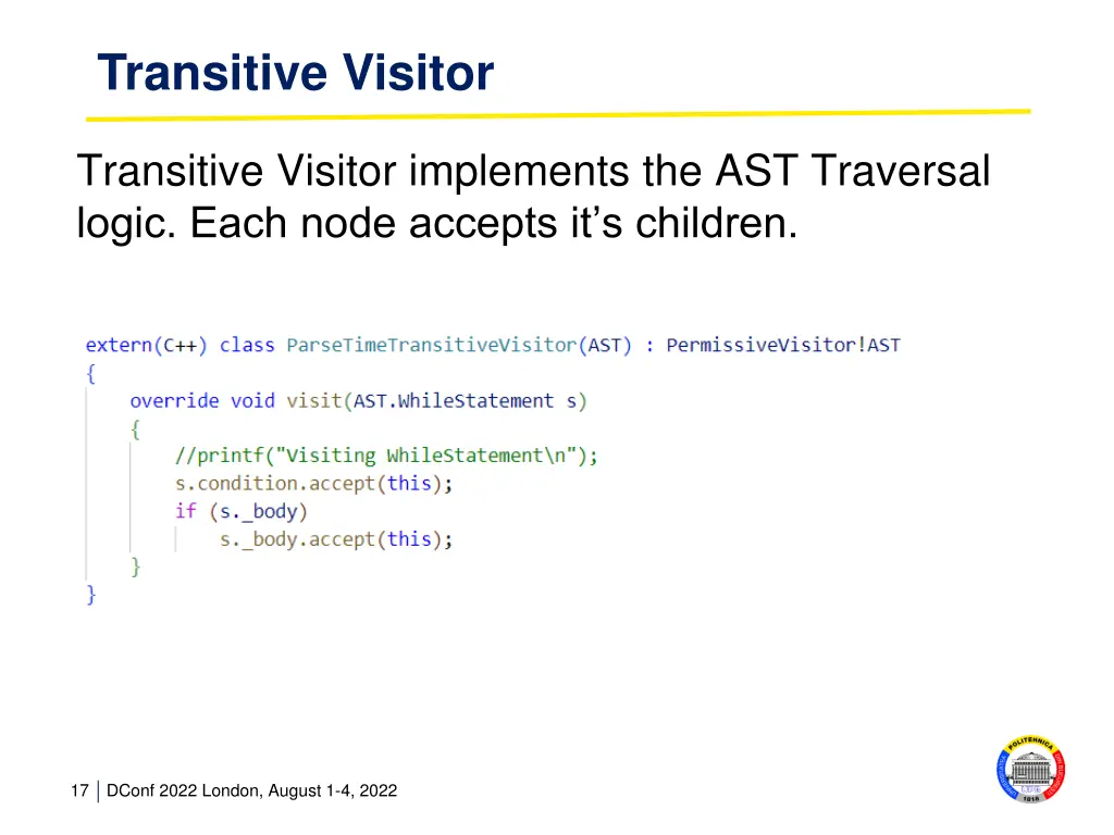 transitive visitor