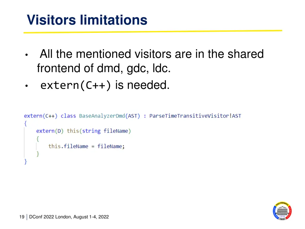 visitors limitations