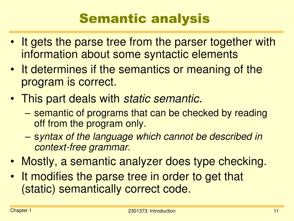 semantic analysis