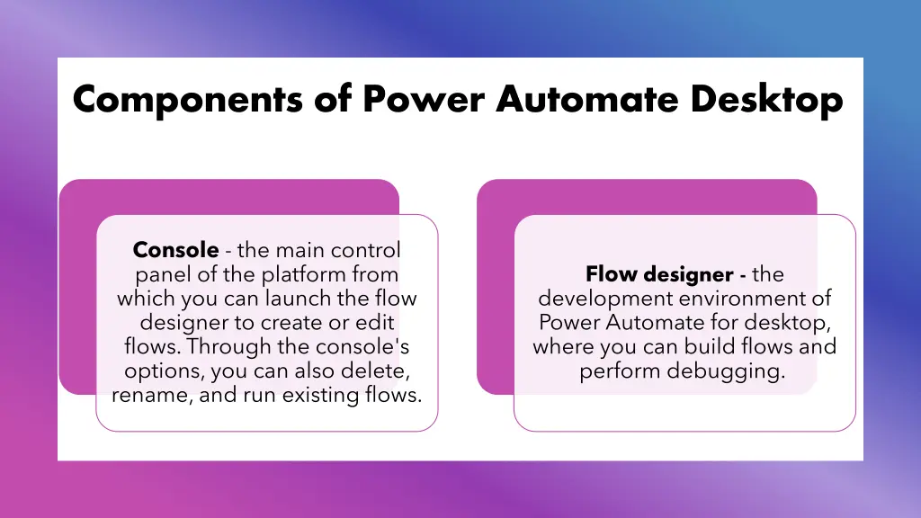 components of power automate desktop