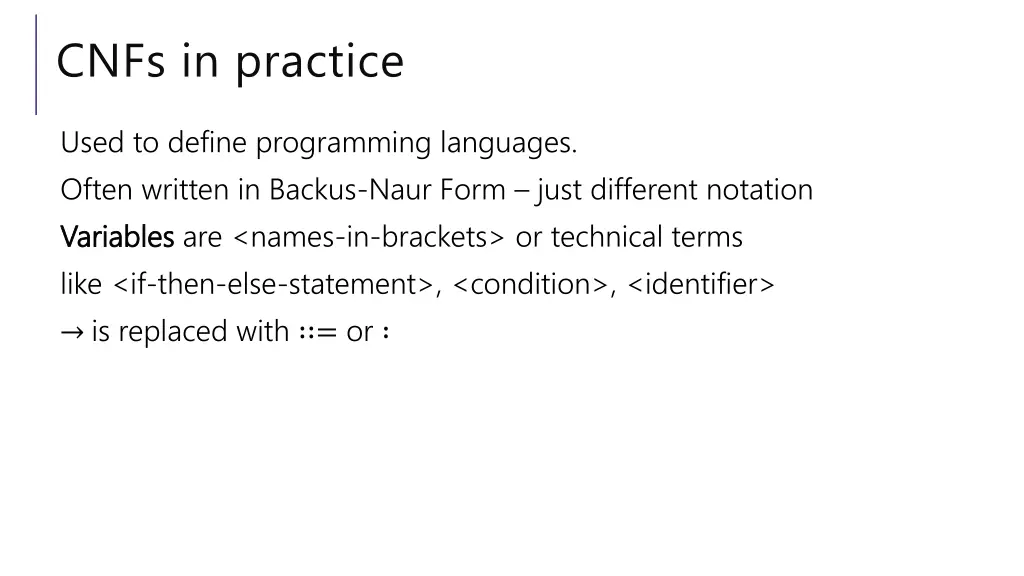 cnfs in practice