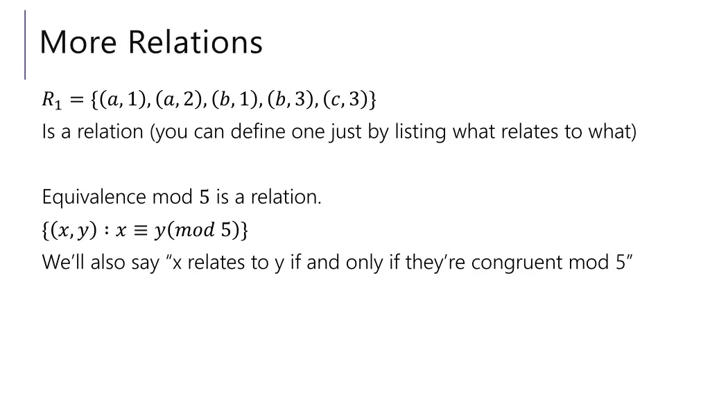 more relations